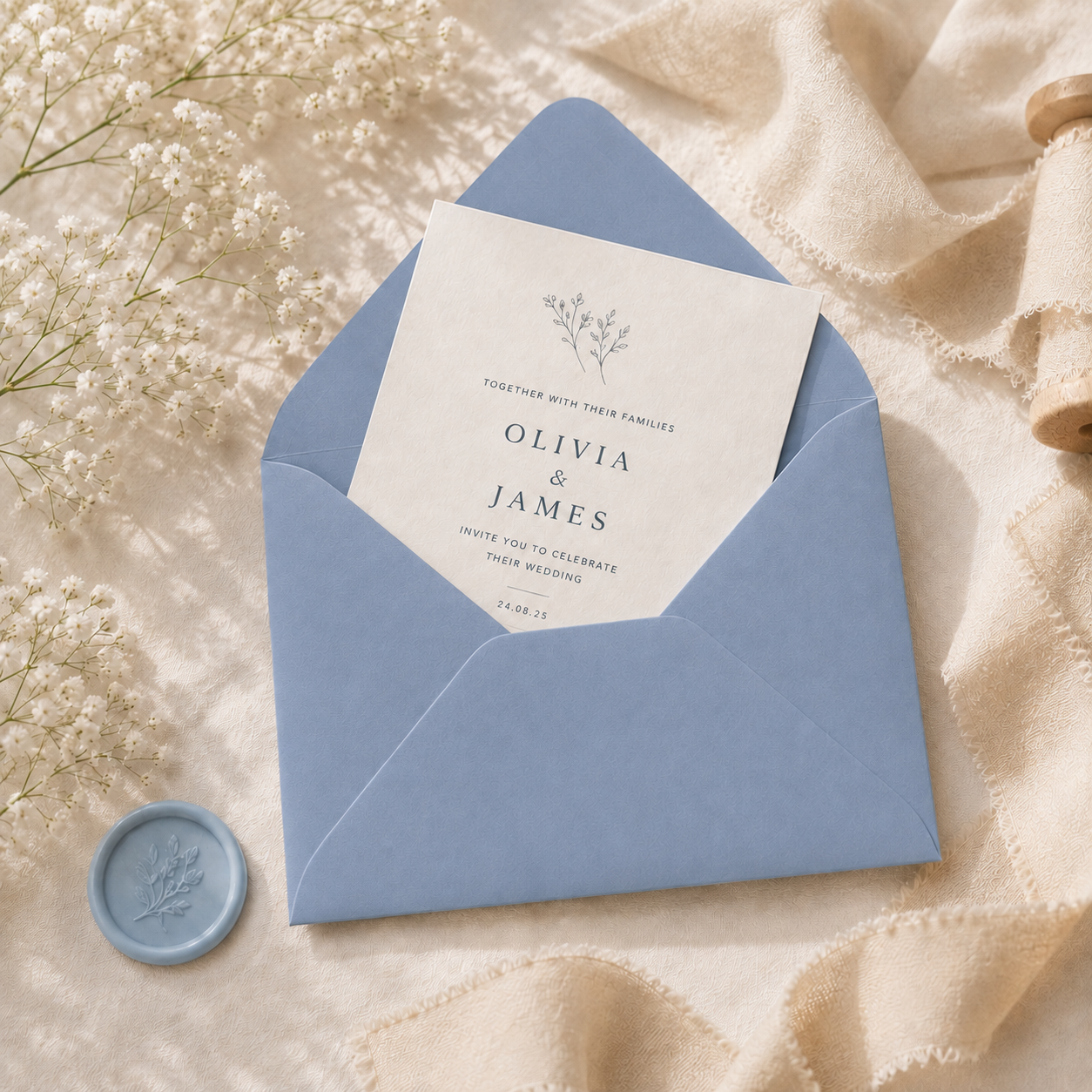 5x7 Powder Blue Envelopes – 133 × 184mm