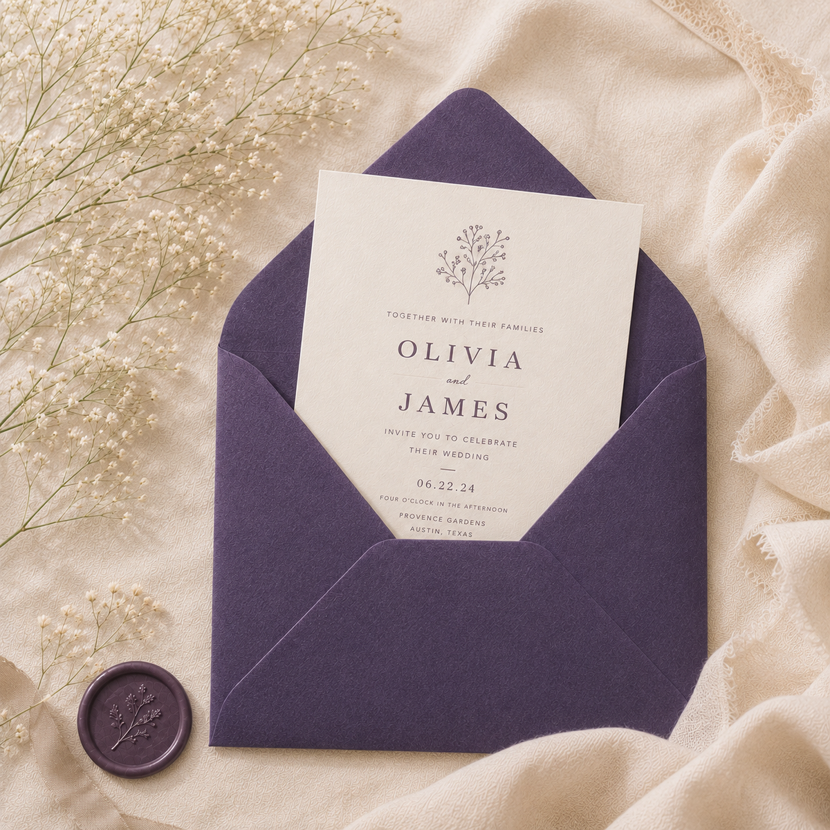 5x7 Aubergine Envelopes – 120gsm – 133 × 184mm