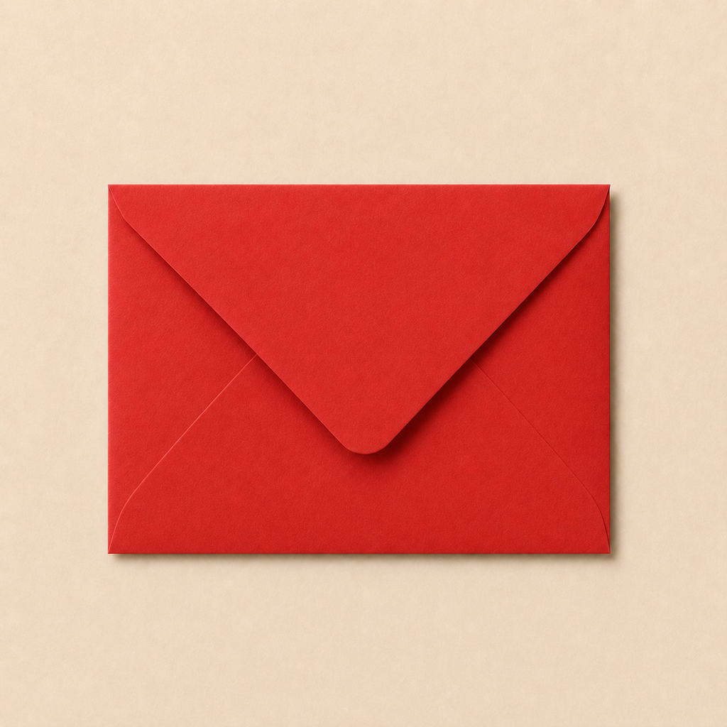 5x7 Pure Red Envelopes – 120gsm – 133 × 184mm