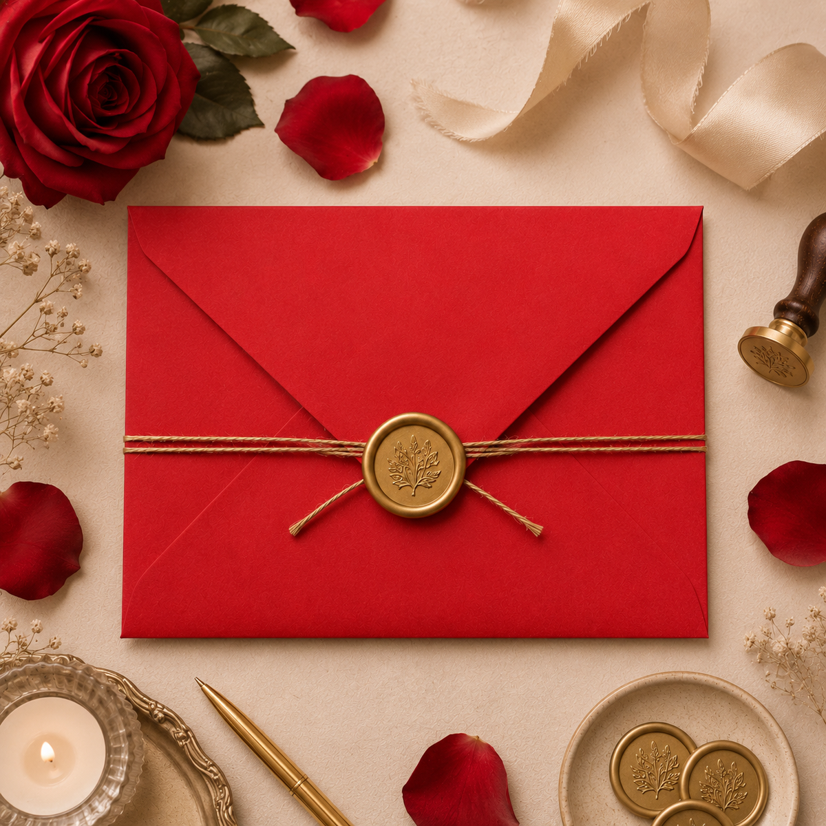 5x7 Pure Red Envelopes – 120gsm – 133 × 184mm