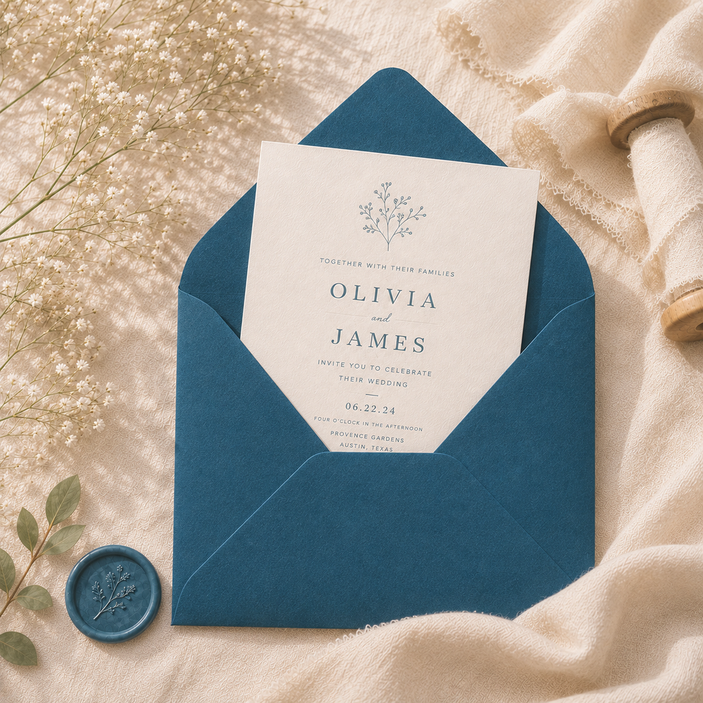 5x7 Teal Envelopes – 120gsm – 133 × 184mm