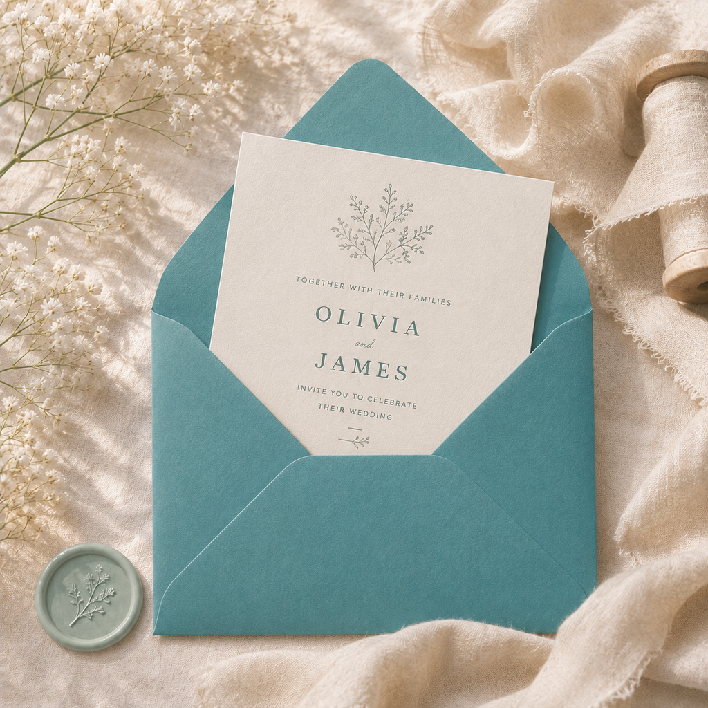5x7 Teal Envelopes – 133 × 184mm