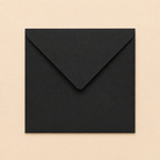6x6 Black Envelopes – 100gsm – 155 × 155mm