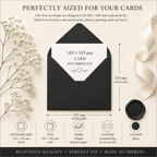 6x6 Black Envelopes – 100gsm – 155 × 155mm