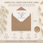 6x6 Recycled Kraft Fleck Envelopes – 110gsm – 155 × 155mm
