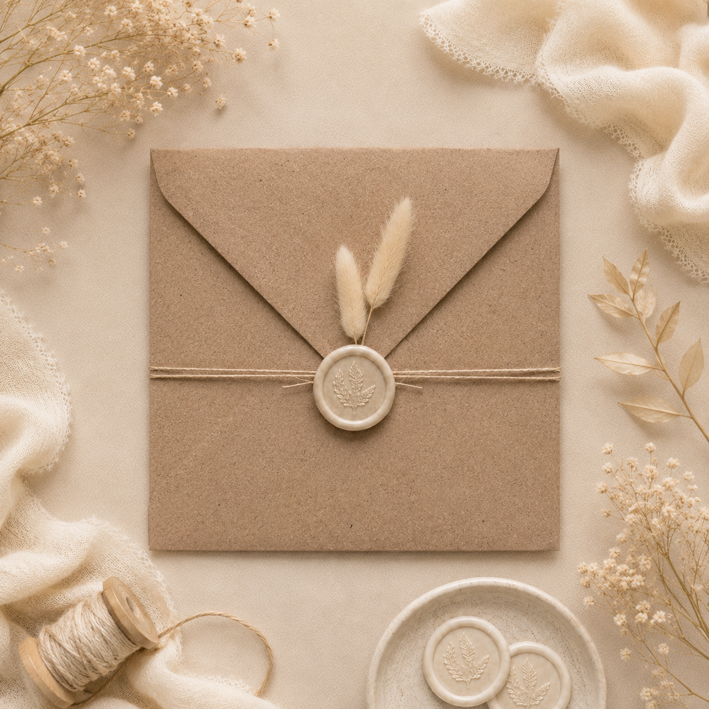 6x6 Recycled Kraft Fleck Envelopes – 110gsm – 155 × 155mm