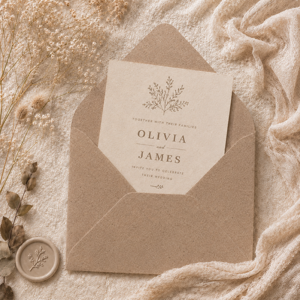 6x6 Recycled Kraft Fleck Envelopes – 110gsm – 155 × 155mm