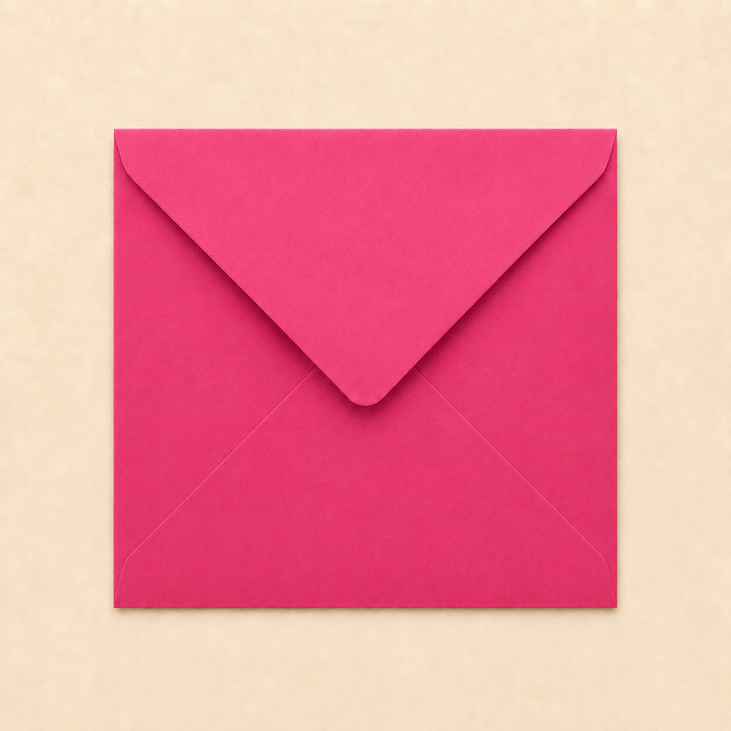 6x6 Hot Pink Envelopes – 100gsm – 155 × 155mm