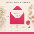 6x6 Hot Pink Envelopes – 100gsm – 155 × 155mm