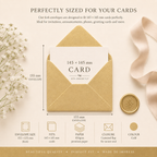 6x6 Metallic Gold Envelopes – 100gsm – 155 × 155mm