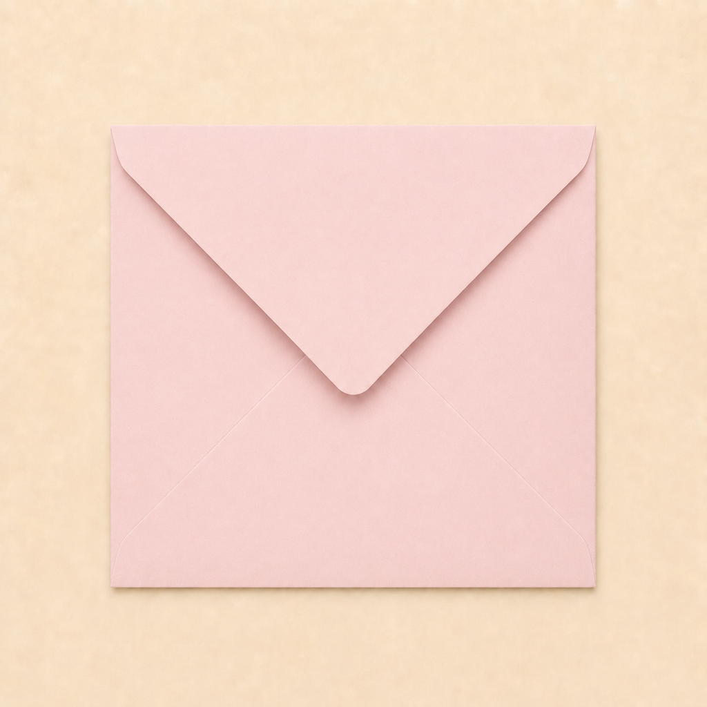 6x6 Light Pink Envelopes – 100gsm – 155 × 155mm