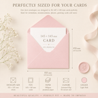 6x6 Light Pink Envelopes – 100gsm – 155 × 155mm