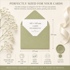 6x6 Sage Green Envelopes – 100gsm – 155 × 155mm