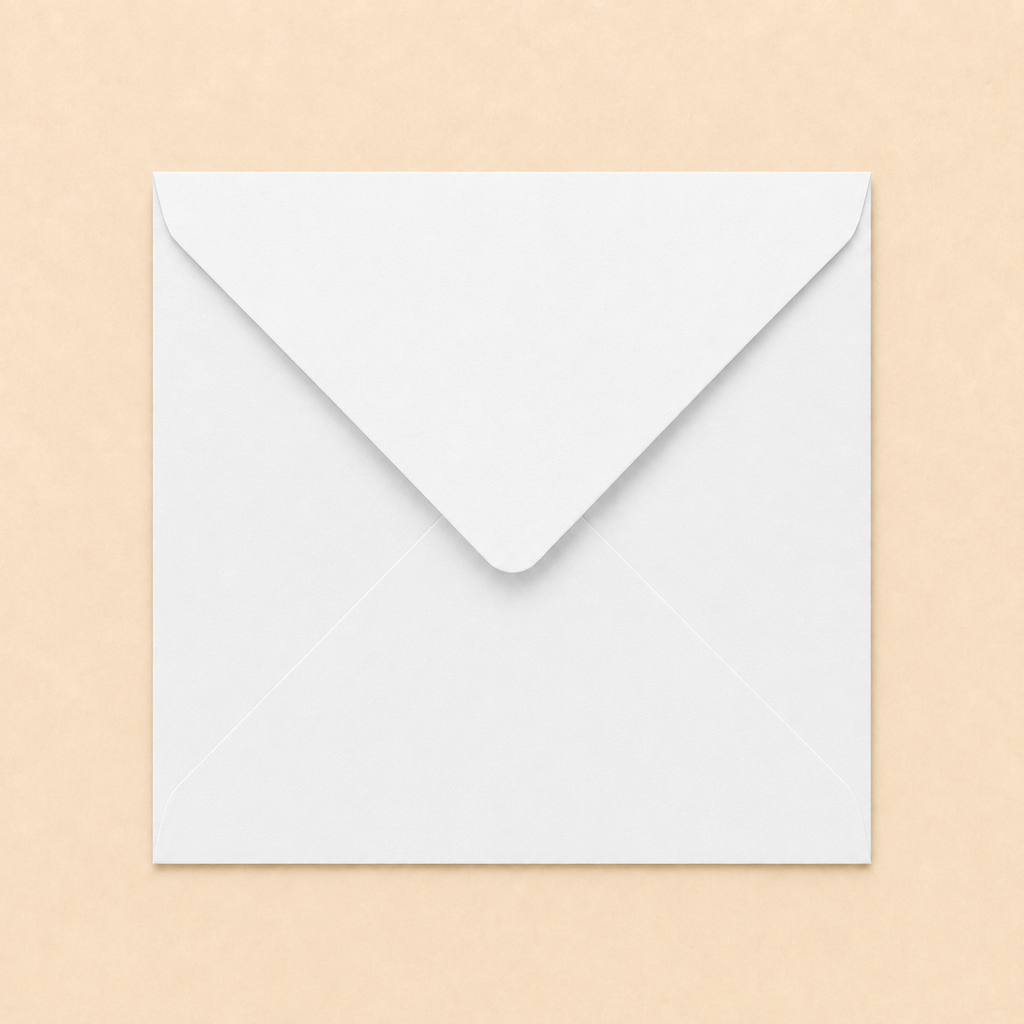 6x6 White Envelopes – 100gsm – 155 × 155mm