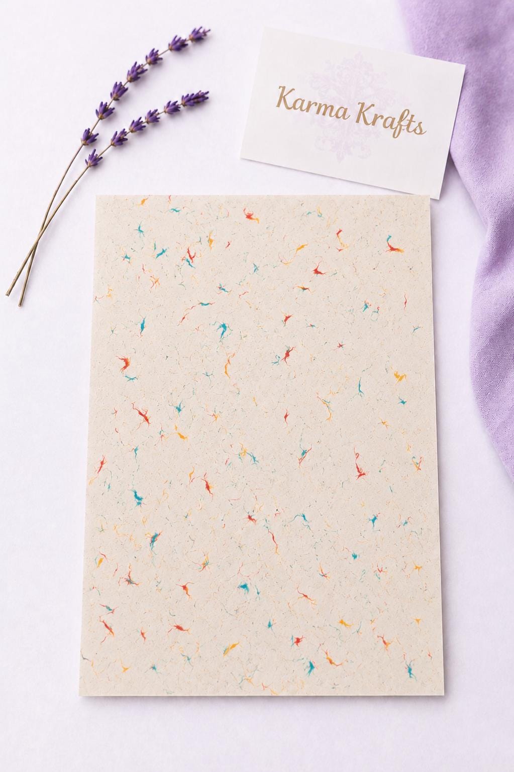 A4 Mixed Floral Cotton Lokta Paper | Handmade Nepalese Artisan Craft Paper (20 Sheets) __etsy:8066796861