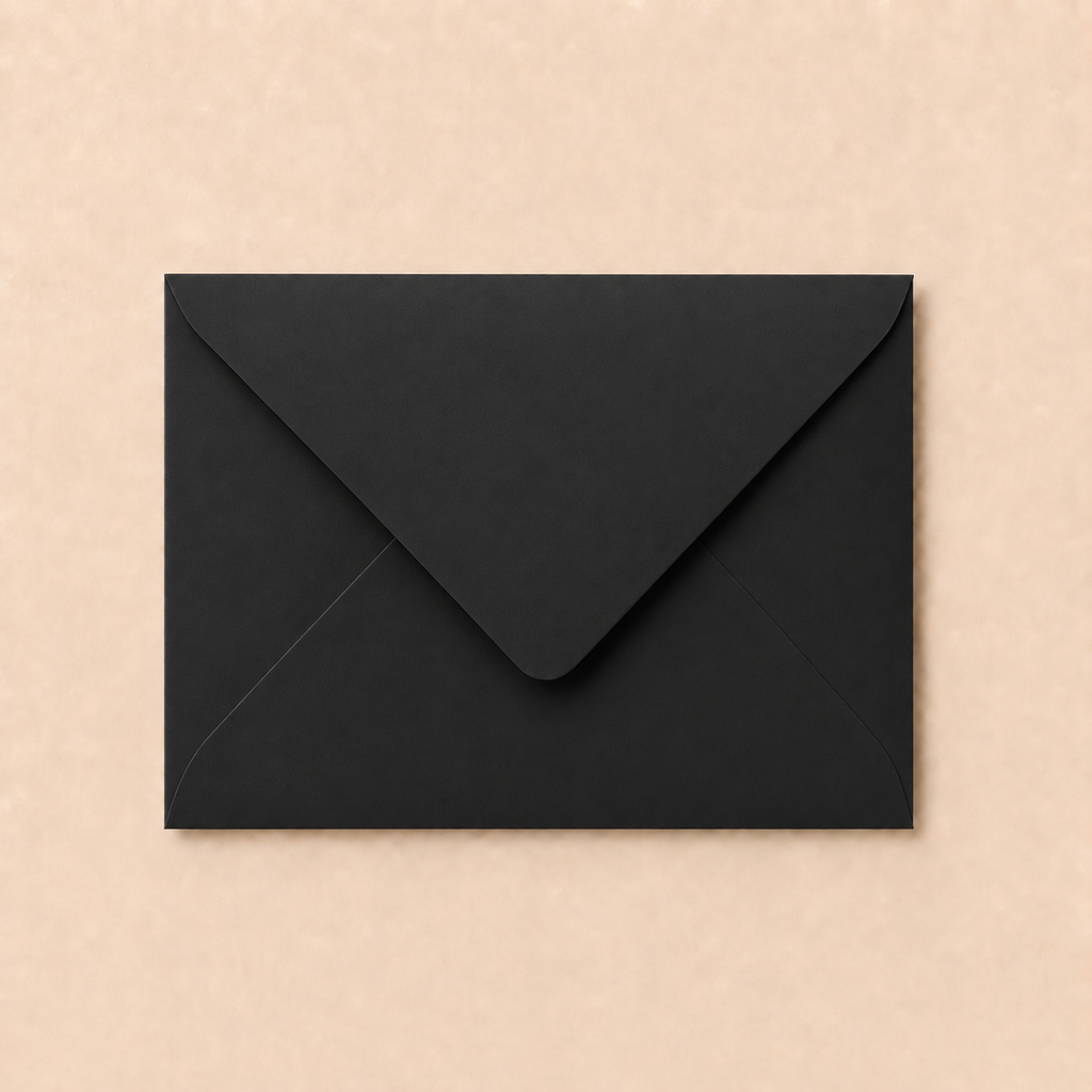 C6 Black Envelopes – 100gsm – 114 × 162mm