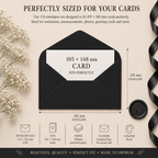C6 Black Envelopes – 100gsm – 114 × 162mm