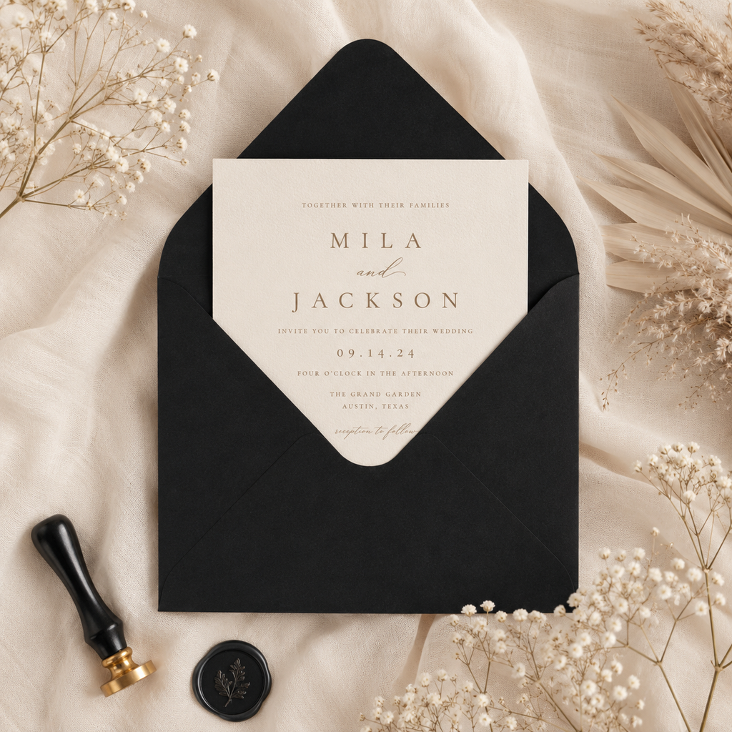 C6 Black Envelopes – 100gsm – 114 × 162mm