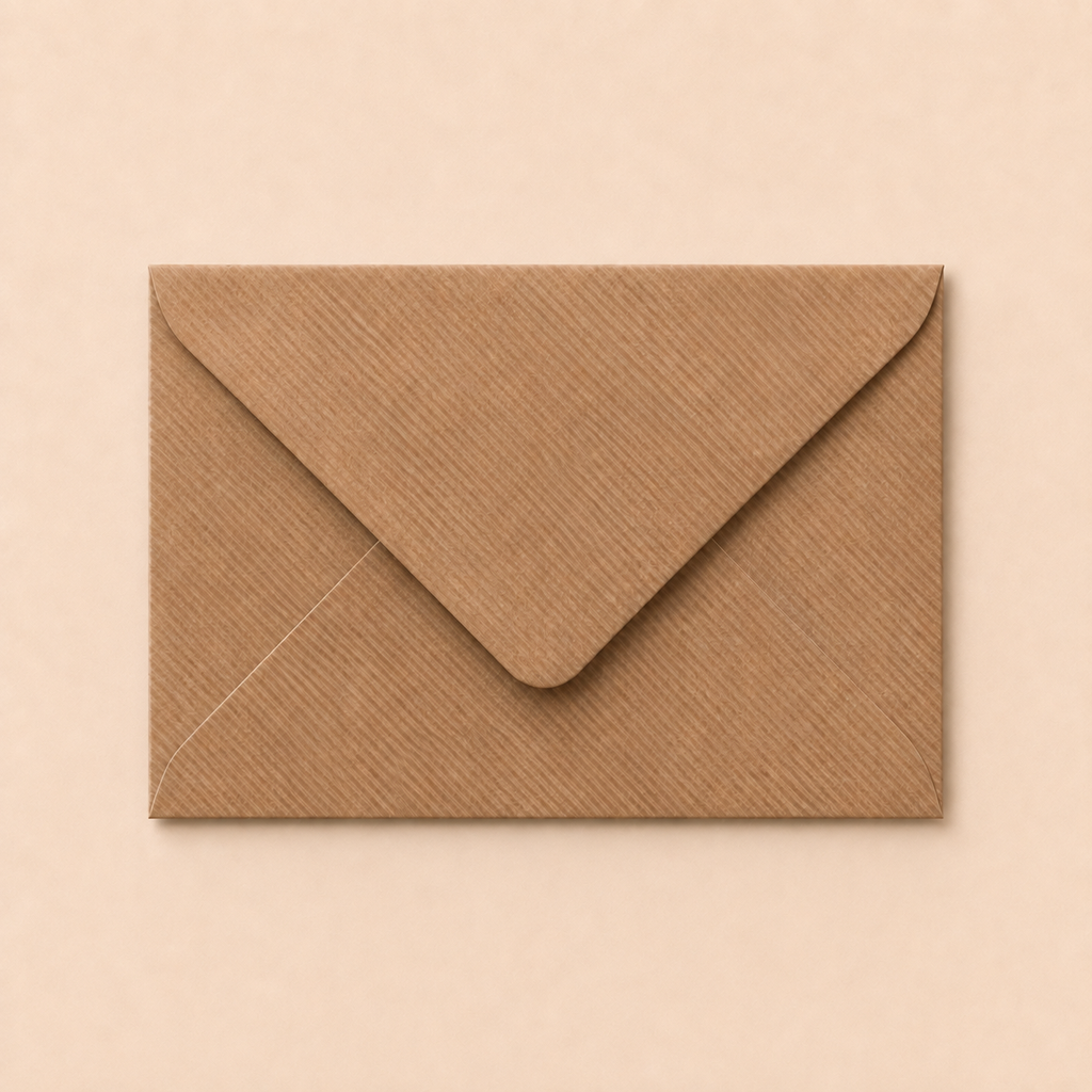 C6 Recycled Ribbed Brown Envelopes – 100gsm – 114 × 162mm