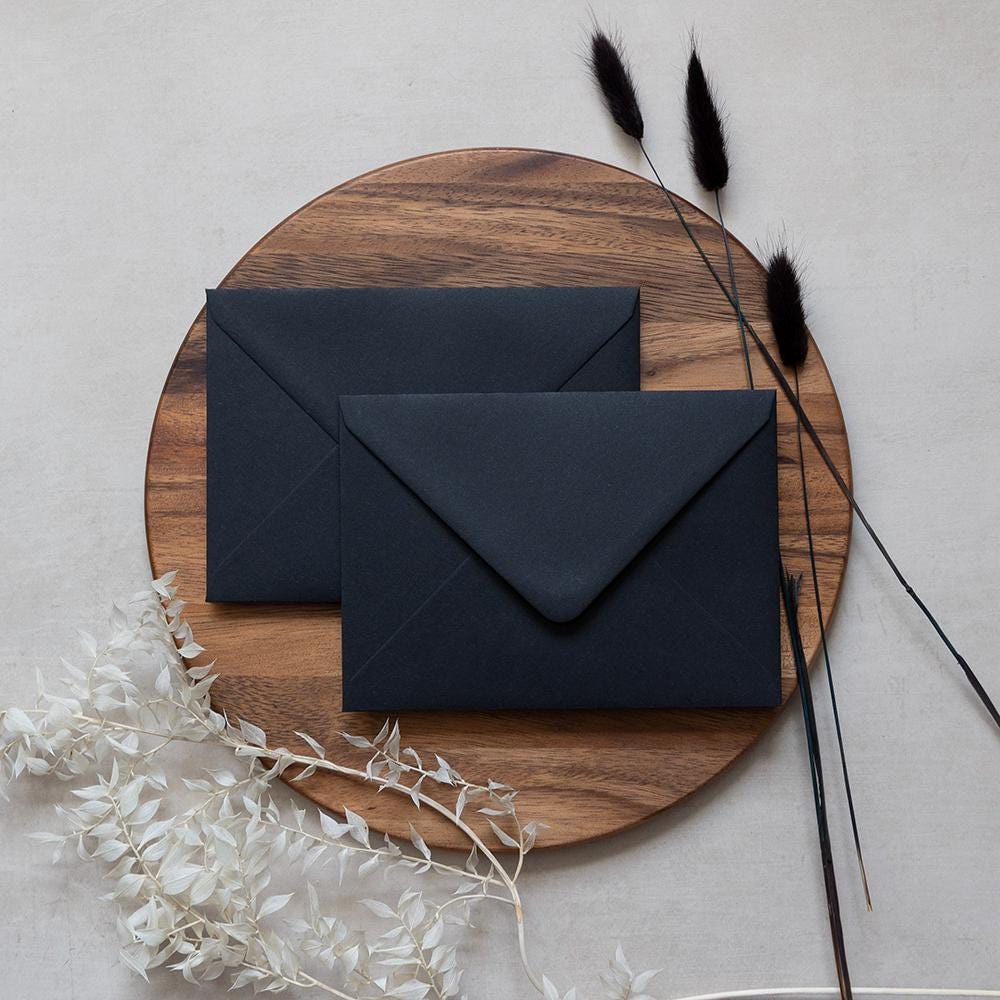 C6 Black Invitation Envelopes, 100gsm Stationery __etsy:7563870828
