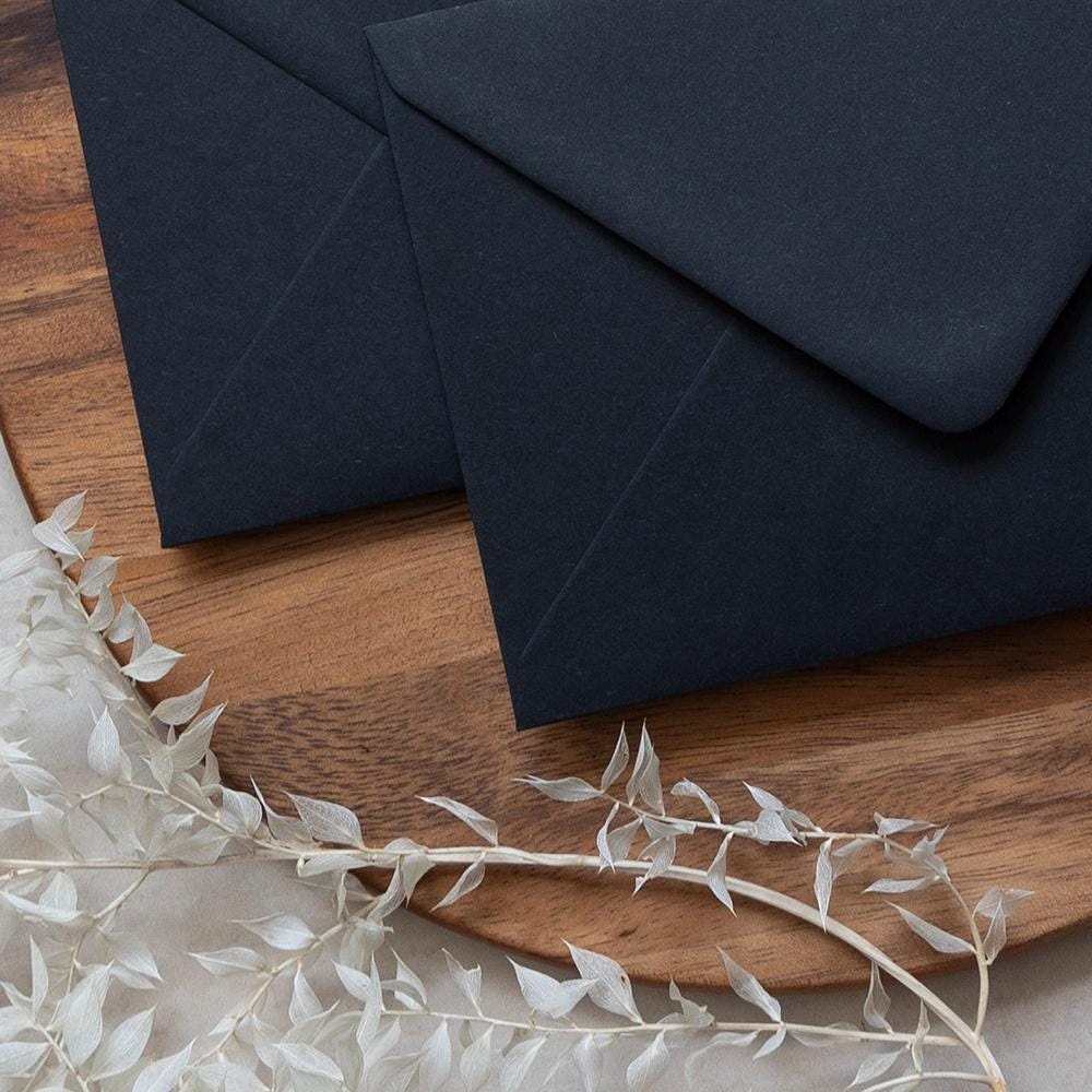 C6 Black Invitation Envelopes, 100gsm Stationery __etsy:7611817893