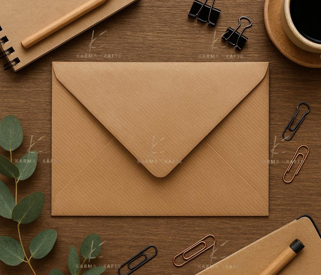 C5 Recycled Ribbed Brown Envelopes | Rustic Eco Friendly Invitation Envelopes __etsy:7563769300