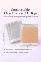 Compostable Cello Bags for 6x6 Cards | Self Seal Eco Display Sleeves (160 x 155mm) __etsy:7972696554