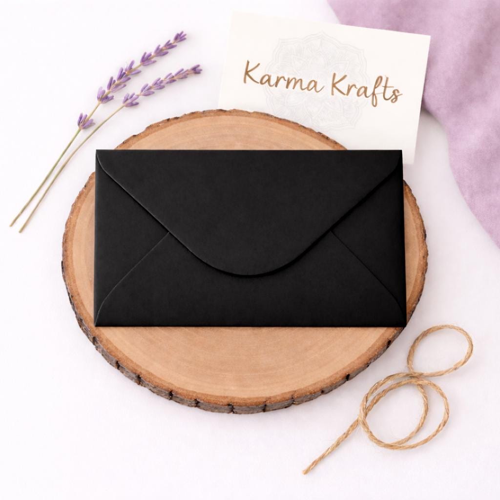 DL Black Envelopes 110x220mm – 100gsm Card & Invitation Envelopes __etsy:7753743585