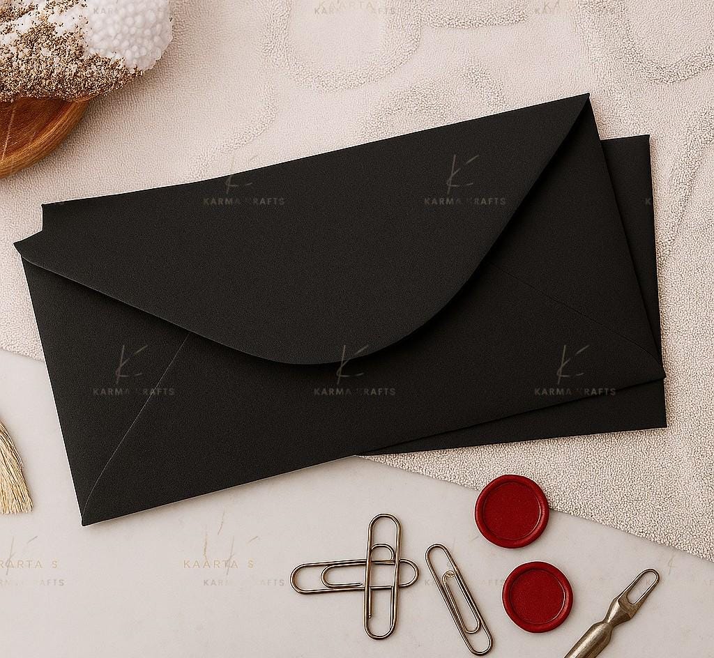 DL Black Envelopes 110x220mm – 100gsm Card & Invitation Envelopes __etsy:7705803068