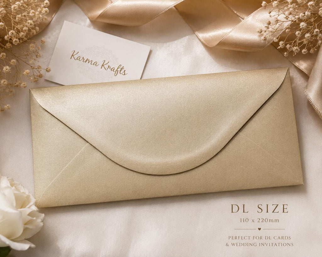 DL Gold Wedding Envelopes | Luxury Metallic Invitation Envelopes for Elegant Wedding Stationery __etsy:8023531972