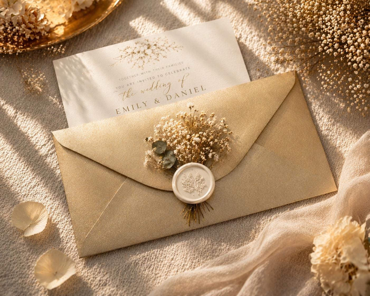DL Gold Wedding Envelopes | Luxury Metallic Invitation Envelopes for Elegant Wedding Stationery __etsy:7972431372