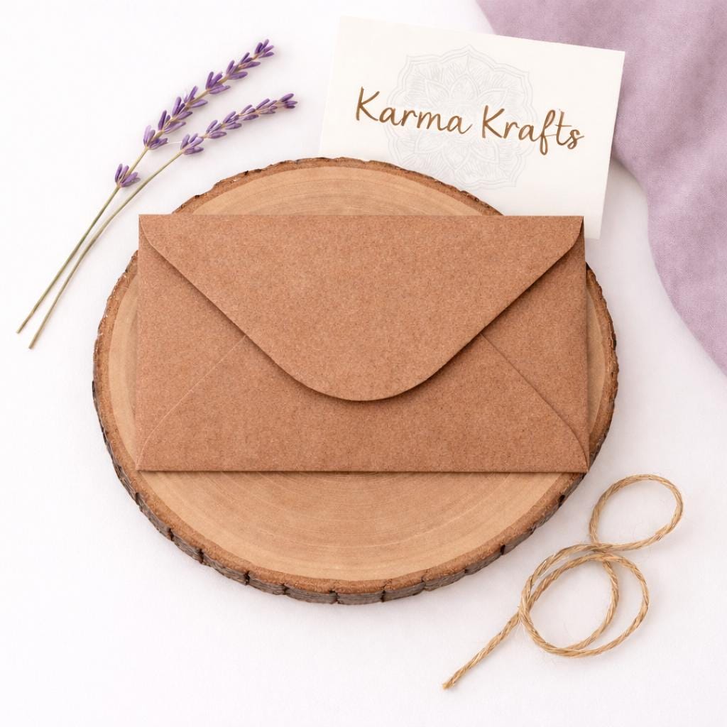 DL Recycled Kraft Fleck Envelopes | Eco Friendly 110 x 220mm Envelopes for Cards & Invitations __etsy:7614939817