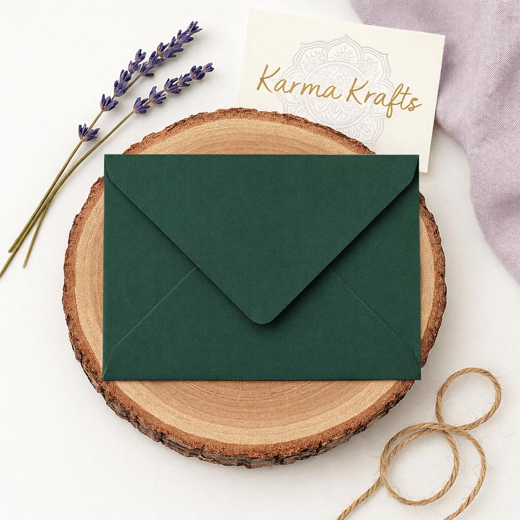 Deep Green Invitation Envelopes, 5x7 Stationery __etsy:7611985219
