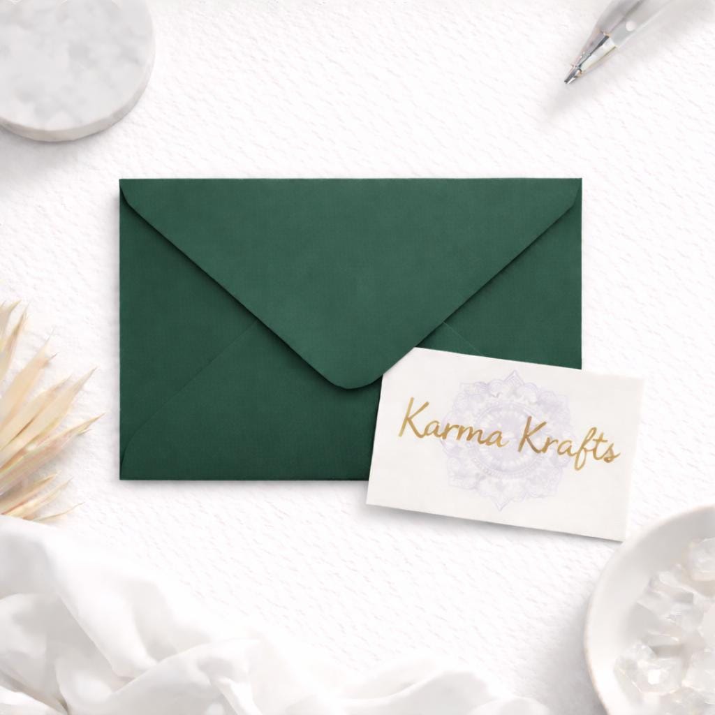 Deep Green Invitation Envelopes, 5x7 Stationery __etsy:7646242837