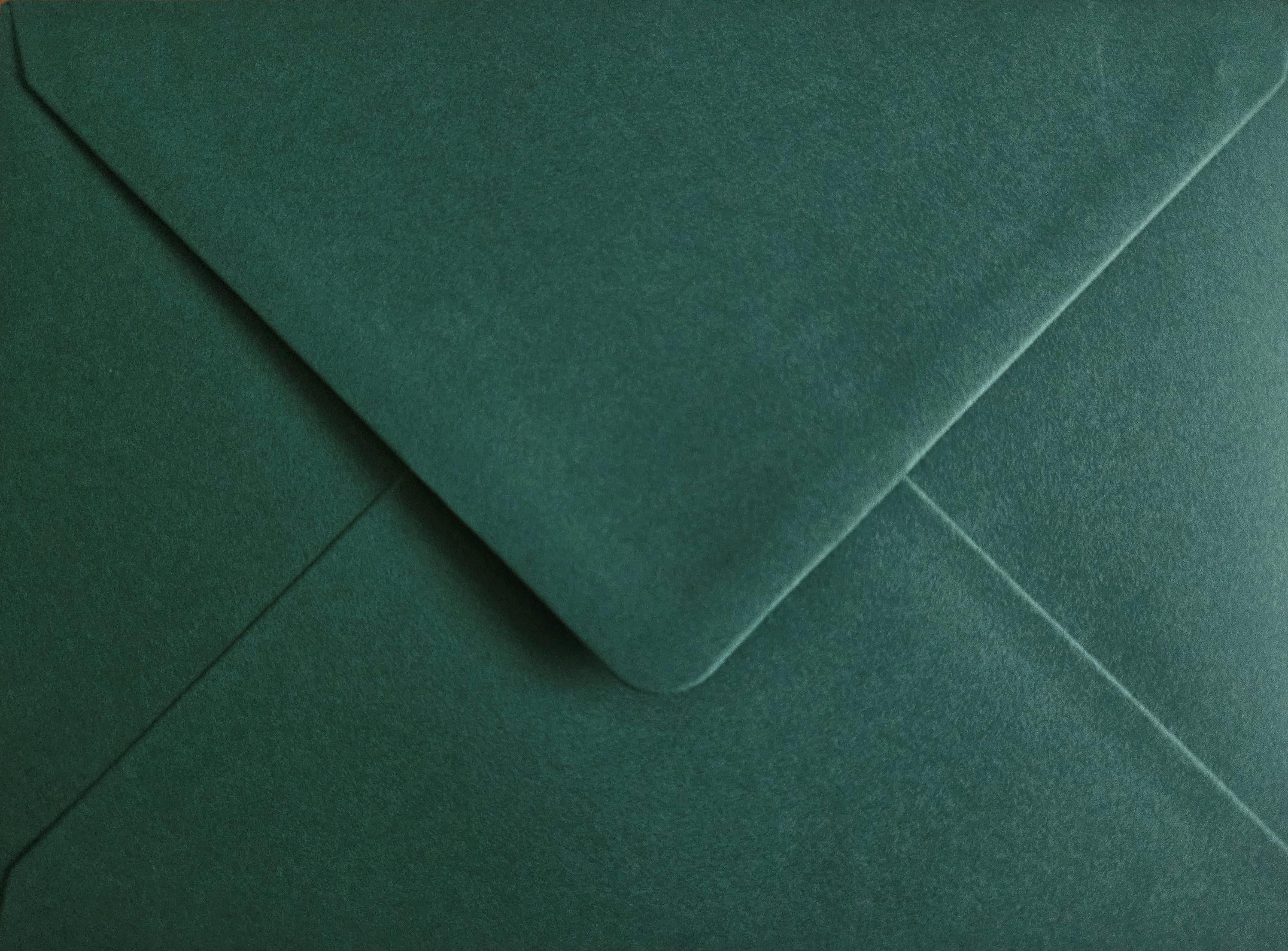 Deep Green Invitation Envelopes, 5x7 Stationery __etsy:7564027800