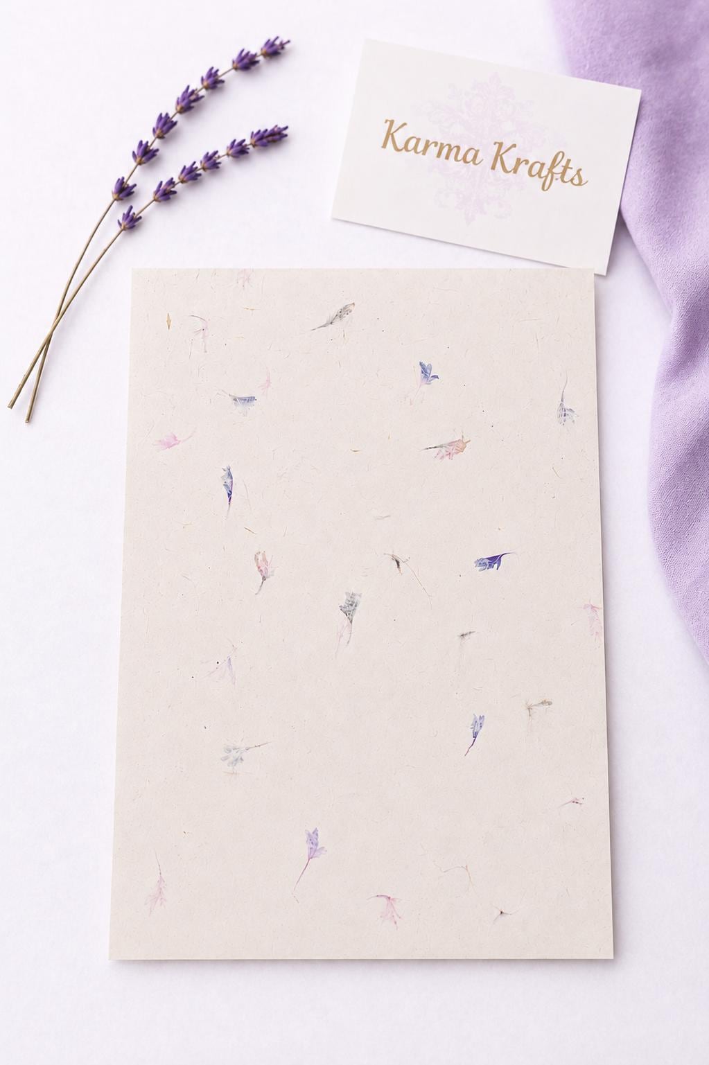 Handmade Lokta Paper A4 – Cornflower Petal Floral Craft Paper – Scrapbooking, Journaling, Invitations (20 Sheets) __etsy:8044968185