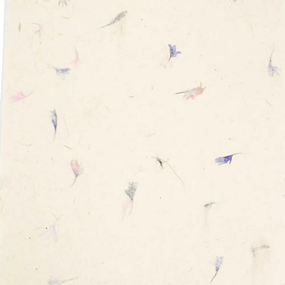 Handmade Lokta Paper A4 – Cornflower Petal Floral Craft Paper – Scrapbooking, Journaling, Invitations (20 Sheets) __etsy:7997042112