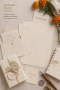 Handmade Marigold Lokta Paper – Textured Floral Craft Paper, 20 Sheets (A4) __etsy:8045532841