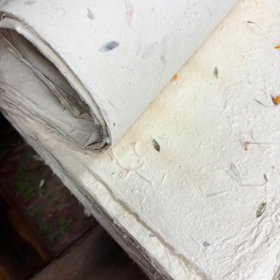 Handmade Mixed Floral Cotton Lokta Paper | 51x76cm Nepalese Artisan Gift Wrap __etsy:8066873097