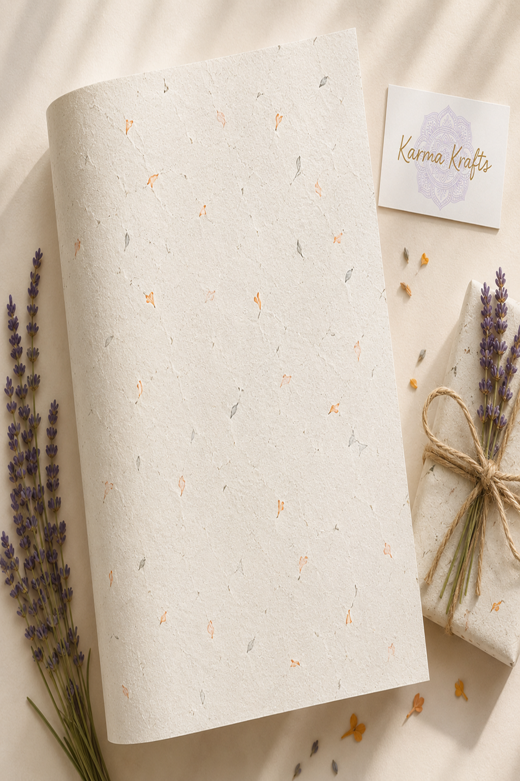 Mixed Floral Lokta Handmade Wrapping Paper | Gift Wrap (51x76cm)