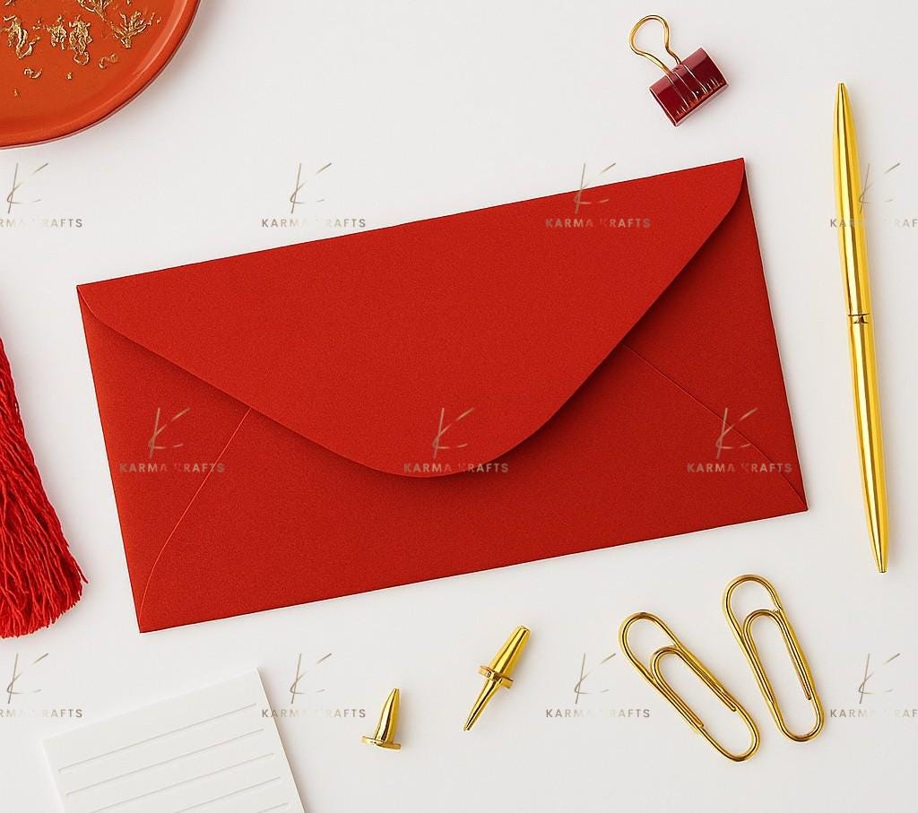 Red DL Envelopes | 110 x 220mm 100gsm Invitation Stationery __etsy:7567006088