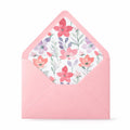 Baby Pink Lined Envelopes | Floral Wedding Invitation Stationery (5x7 inches)