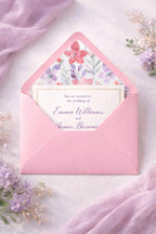 Baby Pink Lined Envelopes | Floral Wedding Invitation Stationery (5x7 inches)