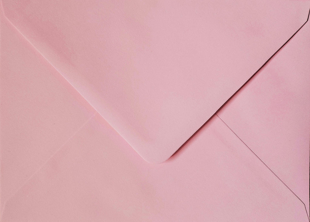 Baby Pink Lined Envelopes | Floral Wedding Invitation Stationery (5x7 inches)