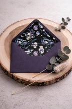5x7 Gothic Lined Envelopes | Dark Wedding Invitation Envelopes | Skull & Celestial Envelope Liners | Handmade UK