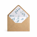 5x7 Kraft Lined Envelopes | Rustic Wedding Invitation Envelopes | Eucalyptus Floral Envelope Liners | Handmade UK