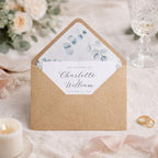 5x7 Kraft Lined Envelopes | Rustic Wedding Invitation Envelopes | Eucalyptus Floral Envelope Liners | Handmade UK