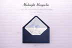 5x7 Navy Lined Envelopes | Blue Floral Wedding Invitation Envelopes | Luxury Handmade UK