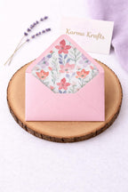 Baby Pink Lined Envelopes | Floral Wedding Invitation Stationery (5x7 inches)