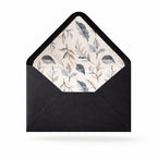 Navy Floral Lined Envelopes | Luxury Wedding Invitation Stationery (5x7 inches)